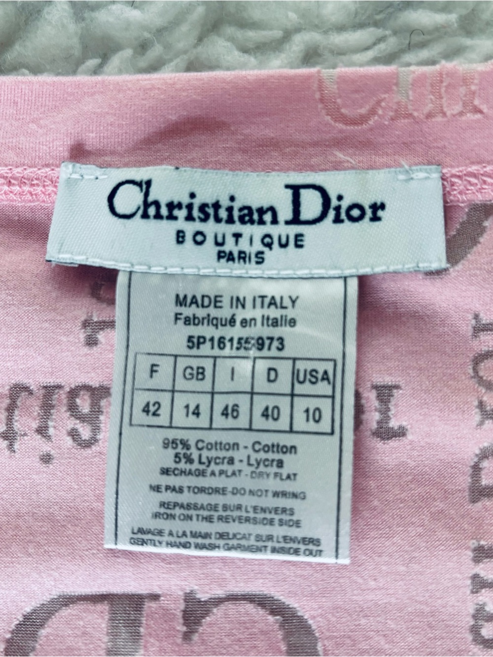 Christian Dior Pink Logo Silhouette Vintage Tee Sz EU42 US S-M - Picture 16 of 16